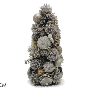 WHITE CHRISTMAS TREE W/FLOWERS 358891