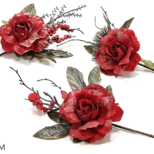 CHRISTMAS TWIG WITH RED FLOWER 448455