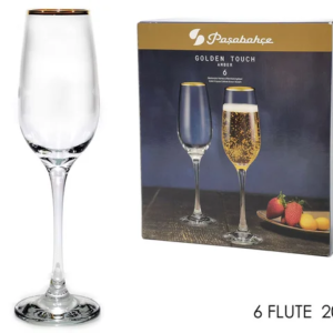 SET SIX FLUTE GOLDEN GLASSES 489356