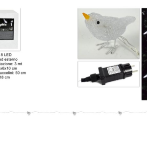 SET FIVE LIGHT UP BIRDS 8LED 809323