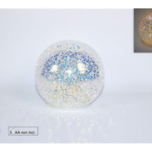 GLASS GLITTER BALL W/LIGHT 12CMS 826016