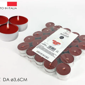 SET 50 TEA CANDLES RED 954789