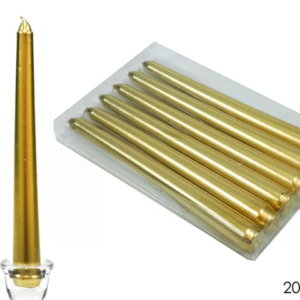 SET SIX PLAIN CANDLES  GOLD 599041