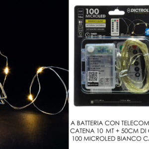 100 LED LIGHTS WITH BATTERY WARM WHITE