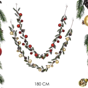 Christmas Garland with Berries, 1.8m, 2 Assorted