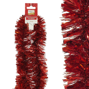 Christmas Decorative Tinsel 2m, Red