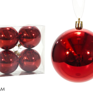 RED BAUBLES 100MM
