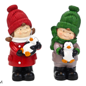 Child with Penguin H15cm, 2 Assorted