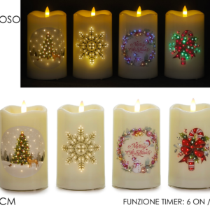 Battery-operated candle with light, H 12.5 cm, 4 assorted