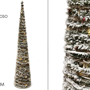 Snow-Covered Rattan Tree 1.5m with 60 LED Lights