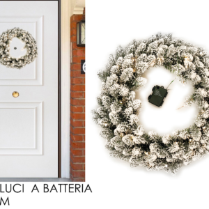 Snow-covered Christmas wreath, Ø60 cm, 140 PVC branches, with 35 LEDs