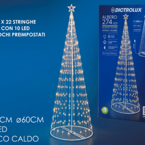 2m Christmas Tree with 274 Programmable Warm White LEDs