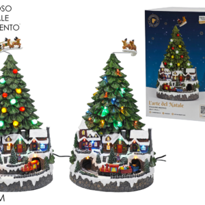 Christmas Scene, Light/Sound/Moving, H40cm, 2 Assorted