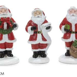 Santa Claus Christmas Decoration H8.5cm, 3 Assorted