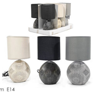 Lamp with Flat Base, H27cm, E14, 3 Assorted