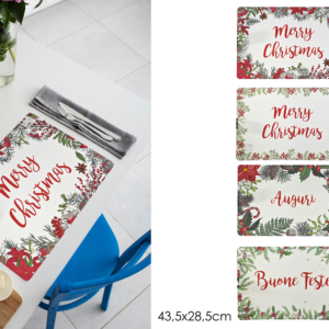 Christmas Placemat 43.5 x 28.5cm, 4 Assorted in Display