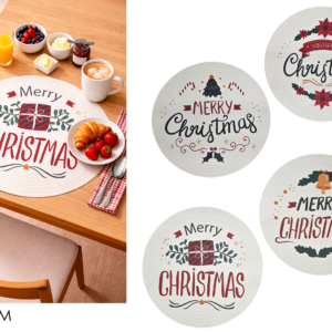 Christmas Placemat Ø38cm, 4 Assorted in Display