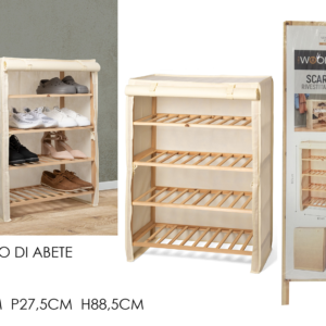 Woodhandy 4-Tier Shoe Rack, 63 x 27.5 x H88.5cm