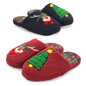 CHRISTMAS BEDROOM SLIPPERS 36-43 2 ASSORTED