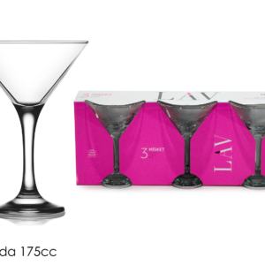 Set of 3 Cocktail Glasses, 175ml