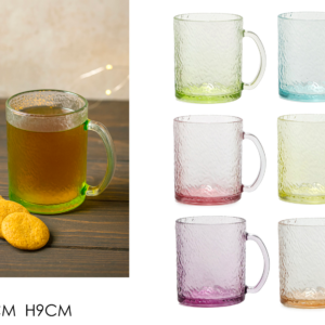 Glass Mug 28cl, 6 Assorted