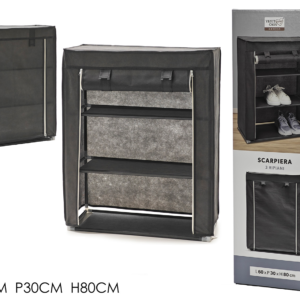3-Tier Shoe Rack 60 x 30 x H80cm, Grey