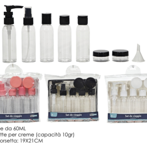 8-Piece Travel Set with PVC Pouch, 3 Assorted