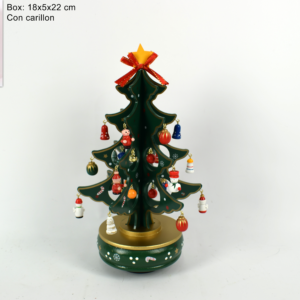 Wooden Christmas tree carillon with decorations