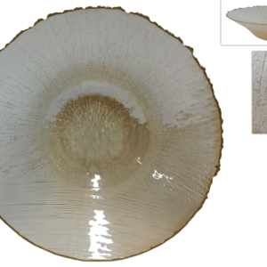 Glass centrepiece, 40 cm, gold with gold rim