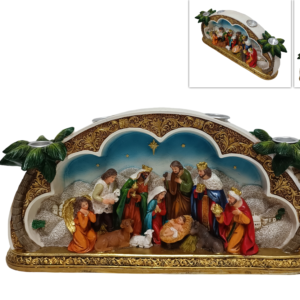 Nativity scene with 4-place candle holder