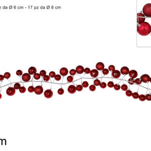 Garland with 55 baubles, 180 cm