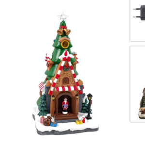 Christmas tree carousel with Santa Claus, light, movement & music
