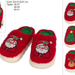 Women’s Christmas slipper, sizes 36, 37–38, 39–40, 41, 3 assorted 