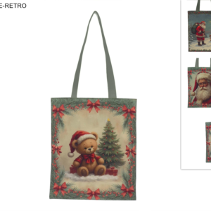 Christmas Cotton bag, 40 × 35 cm, with Christmas scene, 5 assorted