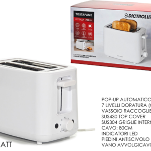 760W Toaster, White