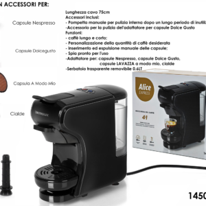 Alice Express 4-in-1 Coffee Machine, 1450W