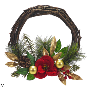WREATH WITH ACORNS & BERRIES 30CM