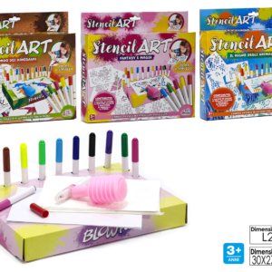 Stencil Art with 12 Markers, 3 Assorted