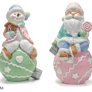 Christmas Character on Bauble, H46cm, 2 Assorted