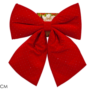 Red Velvet Bow 45 × 55cm with Rhinestones