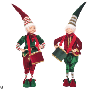 Christmas Character with Drum 20 × 15 × H64cm, 2 Assorted