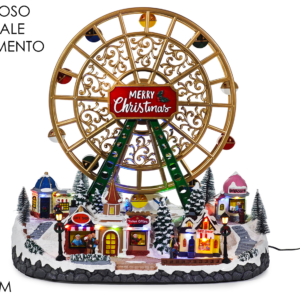 Christmas Scene, Battery-Operated, Light/Musical/Moving, H48cm