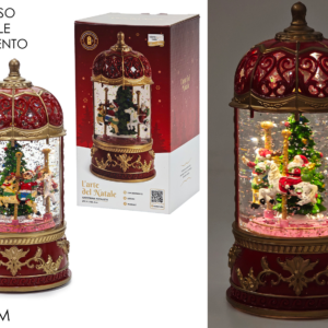 Christmas Carousel Scene, Battery-Operated, Light/Sound/Moving, H22cm