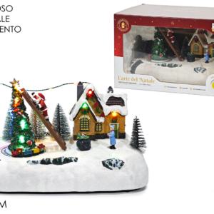 Christmas Scene, Battery-Operated, Try-Me, Light/Sound/Moving, H15cm