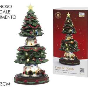 Christmas Tree Scene, Battery-Operated, Light/Sound/Moving, H45/53cm