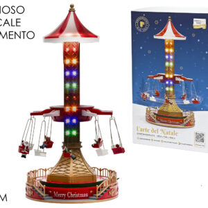 Christmas Carousel Scene, Light/Sound/Moving, H52cm