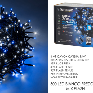 300 MIX FLASH LIGHTS FOR OUTDOOR USE COOL WHITE/BLUE