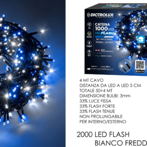 1000 Mixed-Flash Outdoor Lights, Cool White/Blue