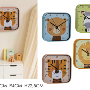 KIDS WALL CLOCK ASSORTED