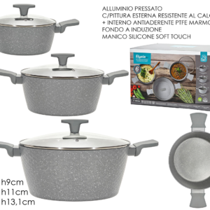 6-PIECE INDUCTION COOKWARE SET CHARCOAL GREY
